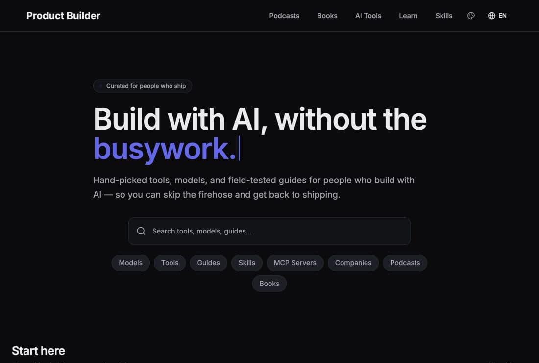 ProductBuilder’s search and curated guide categories